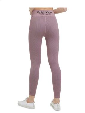 Calvin Klein Ribbed High-Waist Seamless Leggings - Mauve sz SM